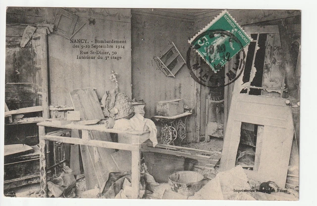 NANCY - Meurthe & Moselle - CPA 54 - Bombardements Guerre - 70 Rue st Dizier