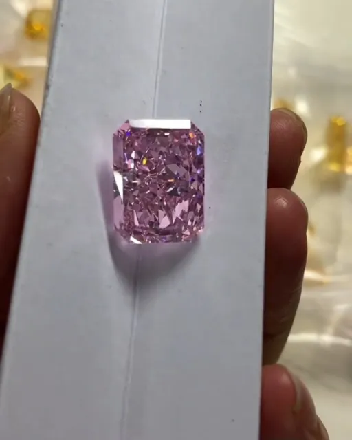 1ct Pink Color Diamond Loose Radiant cut VVS1 with Certificate + free Gift 3