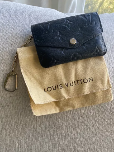 Louis Vuitton Bicolor Key Pouch Black Monogram Empreinte Leather M80885  Auth