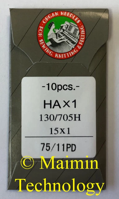 10 75/11 Agujas Máquina De Coser Doméstica De Titanio Órgano Afilado 15X1 Hax1