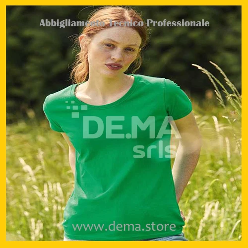 T-shirt Maglia Magliette Tshirt da Donna Lavoro in Cotone a Manica Corta