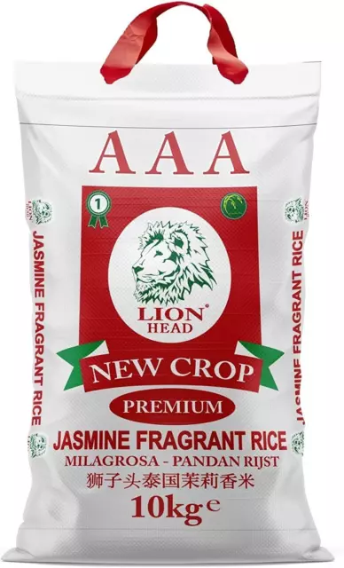 Lion Head AAA Premium Jasmine Fragrant Rice Quality Thai Cuisine Taste 10kg