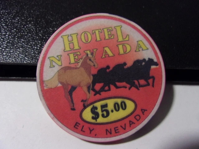 HOTEL NEVADA CASINO $5 hotel casino gaming poker chip - ELY, NV