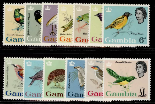 GAMBIA QEII SG193-205, 1963 birds set, NH MINT. Cat £85.