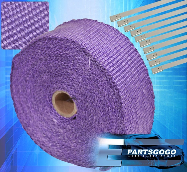 30Ft X 2" X 1.5mm Jdm Purple Heat Thermo Wrap Cover Turbo Charger Header