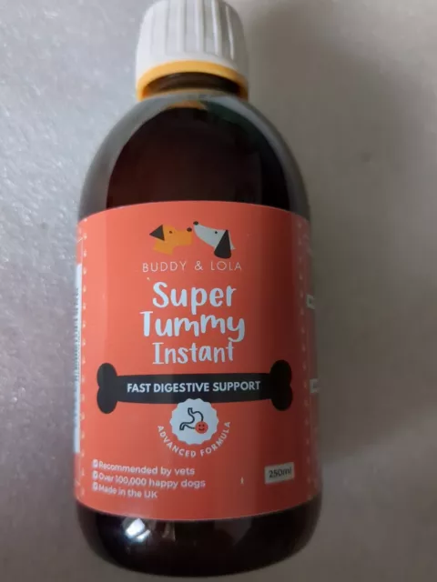 Buddy & Lola Super Tummy Instant Dog Fast Digestive Support 250ml , NEW