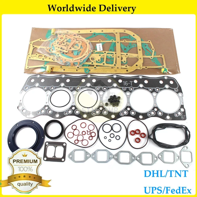 6D16 6D16T Engine Overhaul Gasket Kit For Kobelco SK330 Kato Excavator New