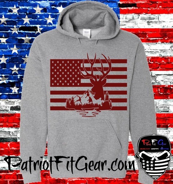 Hoodie,Buck Flag,Country Life,Hunting,Fishing Camping,Hiking,NRA,Custom t-shirt