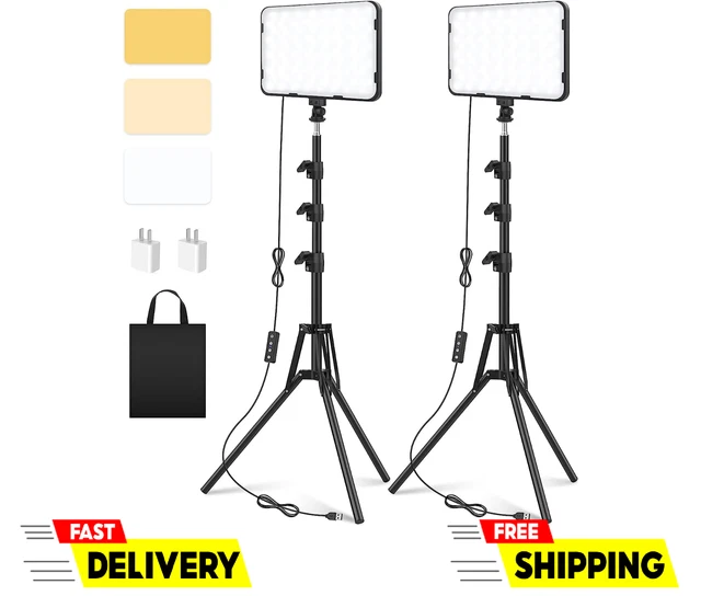 2 Pack LED Video Photography Lighting Kit with 62.99 Tripod Stand Unicucp