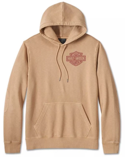 Felpa con cappuccio Harley-Davidson barra e scudo 3D marrone marrone chiaro