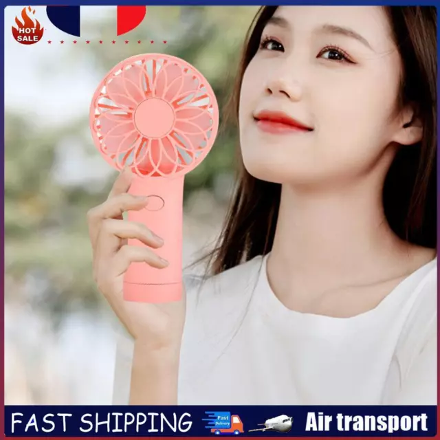 USB Mini Wind Power Handheld Fan Portable Summer Small Cooling Fan (Pink) FR