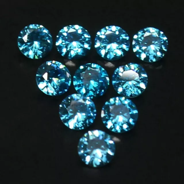 3.75 mm rond brillant Lot DE couleur VVS1 laboratoire créé bleu diamant en...