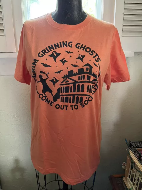 Grim Grinning Ghosts Come Out To Socialize Disney Haunted Mansion T-Shirt Medium