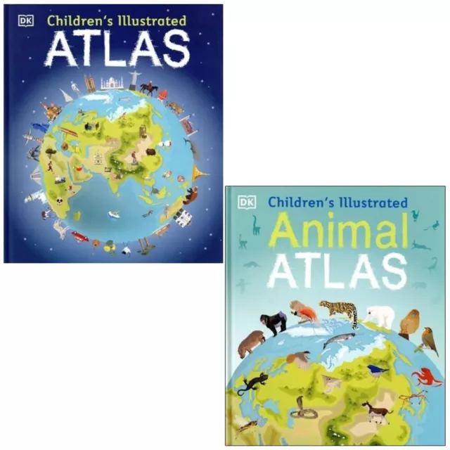 Children's Illustrated Atlas By DK Children 2 Books Set - Ages 7-9 - Paperback