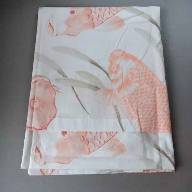 Pottery Barn Pillowcase Euro Sham KOI Square 100% Cotton Asian Orange Fish RARE