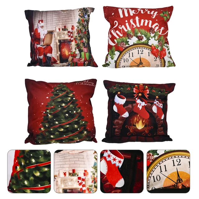 Funda de cojín de Navidad de franela funda de cojín decoración hogar