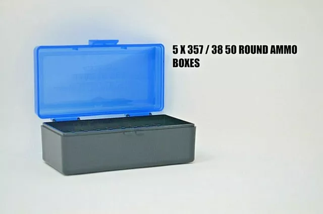 BERRY'S PLASTIC AMMO BOXES (4) BLUE 100 Round 38 / 357