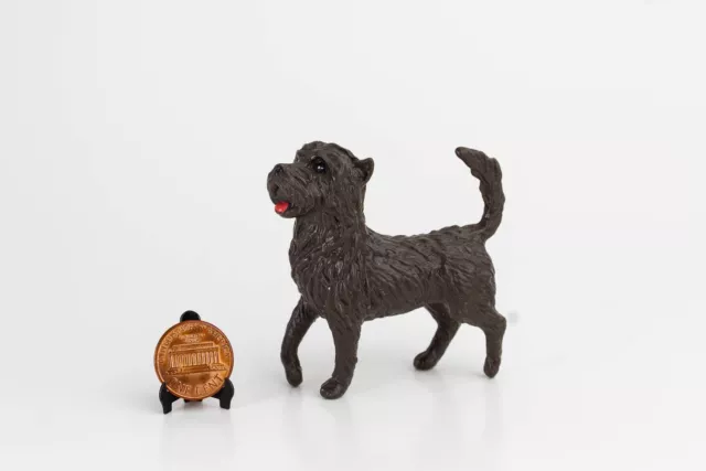 Vintage Miniature Plastic Schnauzer Dog Figurine