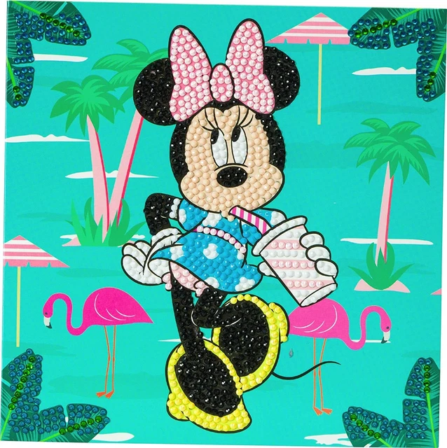 Disney Crystal Art Minnie on Holiday Card Kit 18 x 18cm DIY Craft Kit