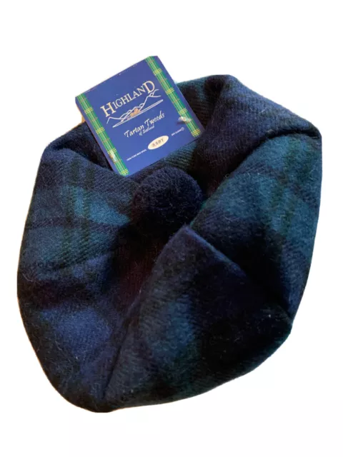 Vtg Child’s Tartan Tweeds Scottish Blue Plaid  Wool Golf Cap.