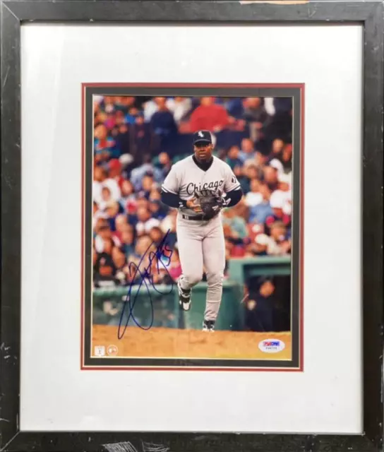 Souvenirs Frank Thomas Main Signée Photo Grand Hurt Chicago Bassebal Art