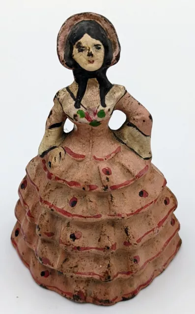 Cast Iron Doorstop Lady Hoop Skirt The National Foundry Antique Colonial Pink