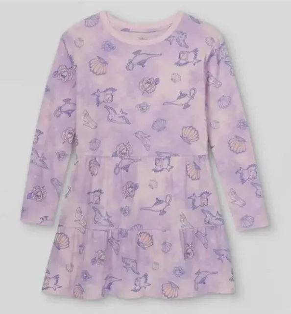 New Girls Disney Princess Royally Fierce Purple Cotton Dress Size Youth 2XL
