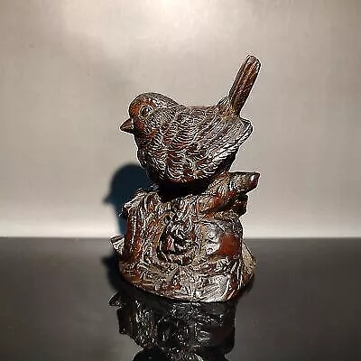 Chinese Wood Carving Bird Statue Boxwood Sculptures Children Gift Vivid Cute 2