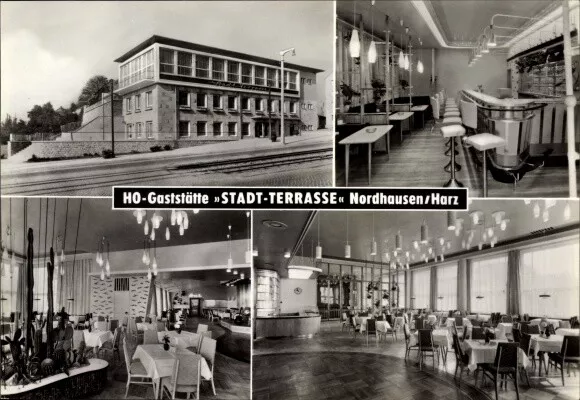 Ak Nordhausen am Harz, HOG Stadt Terrasse, Aussen- und Innenansicht - 2918678