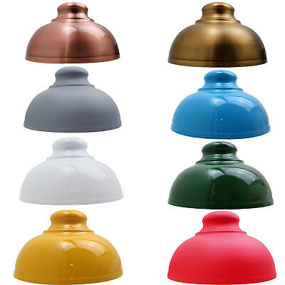 Abat-jour suspendu multicolore rétro industriel en métal français vintage, lampe