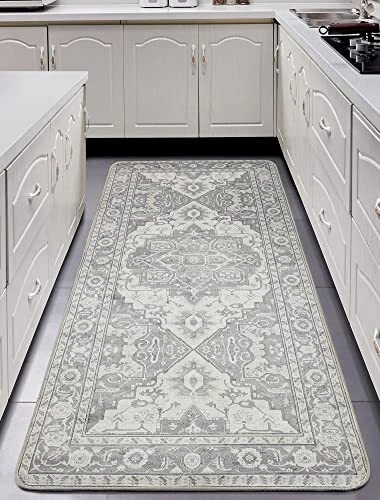 Kitchen Rug Runner for Hallways 2'6"x6' No Crease Machine Washable Stain