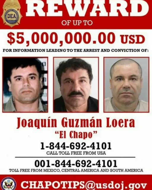 El Chapo Wanted Poster 8X10 Glossy Photo Image #1