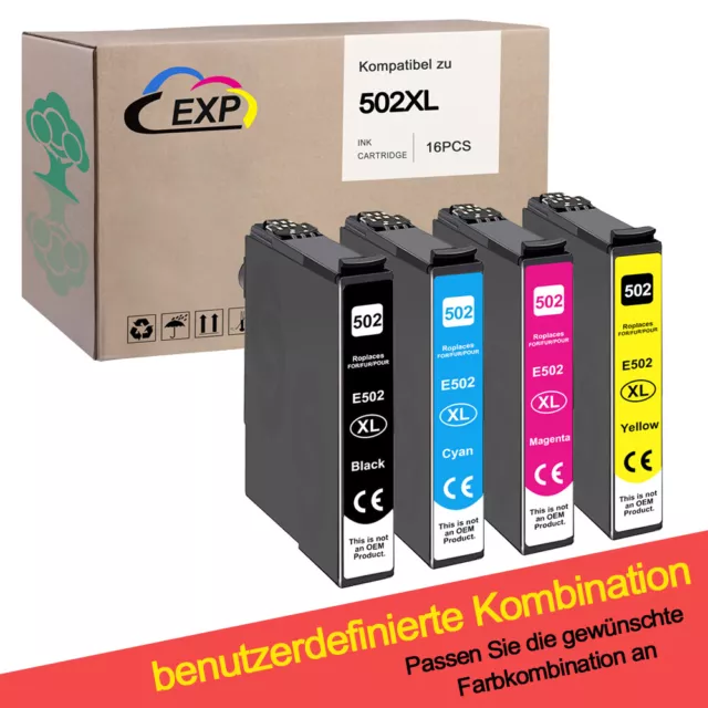 Druckerpatronen für 502XL Epson XP5100 5105 5150 5155 WF-2860DWF 2865DWF 2880DWF