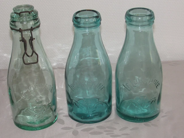 Bocal En Verre Vintage La Lorraine Chardon 1 Litre, Vert, Pour Conserve, Lot De 6