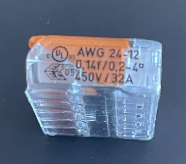 Lot de 2  Borne de 5 connexion WAGO rapide sans vis 4mm² 450V 32A Original