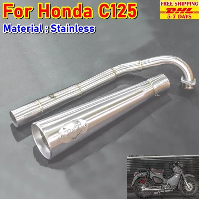 E3 Exhaust Full System For Honda C125 Cub Super Pipe Muffler Stainless Series 1