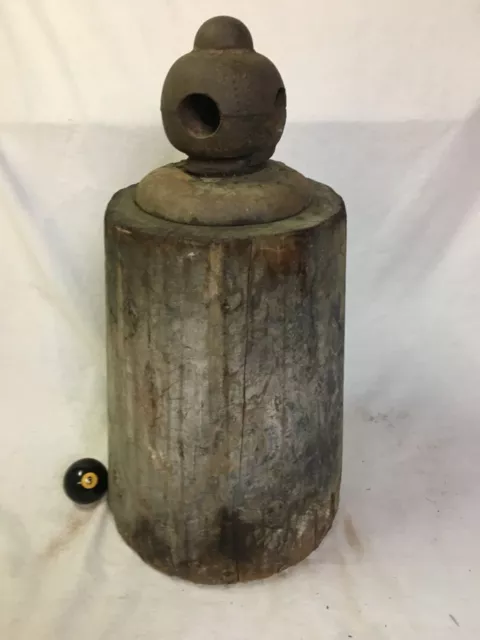 Antique Folk Art Horse Weight Wood Iron 2