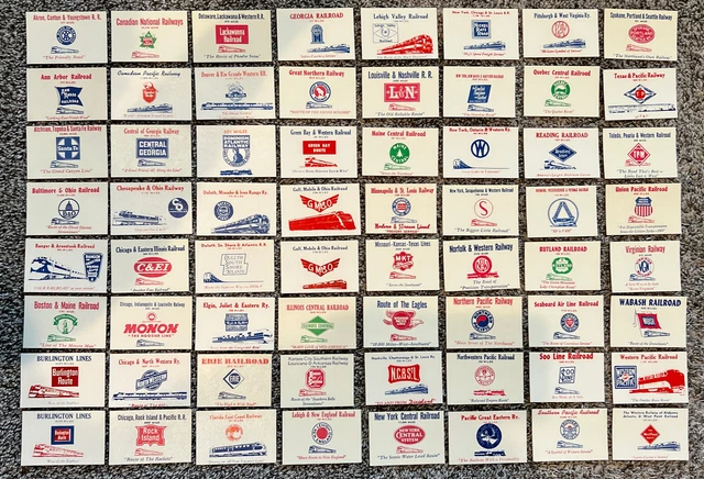 (64) 1953 Webber & Co Railroad Railway Business Card All Different Burlington