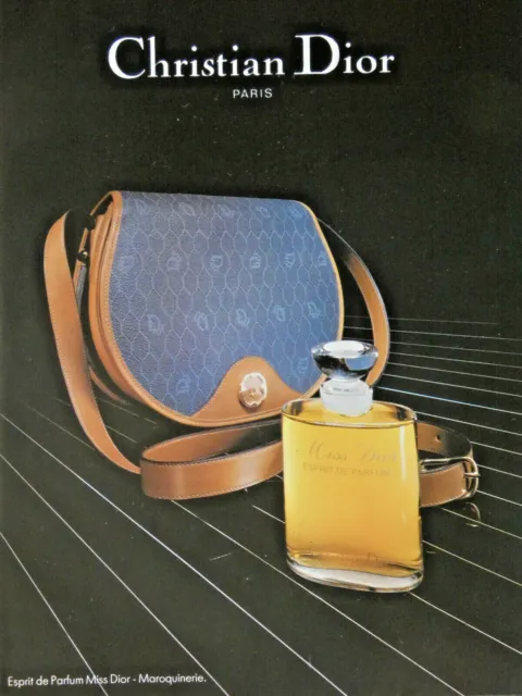 Publicité De Presse 1985 Miss Dior Esprit De Parfum De Christian Dior Avec Sac