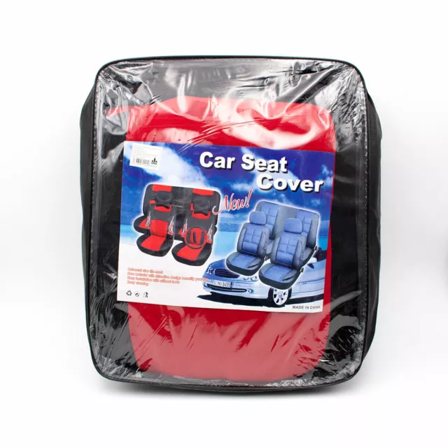 Fundas De Asiento Universal Color Rojo/ Gris Juego completo Coche De 5 Asientos