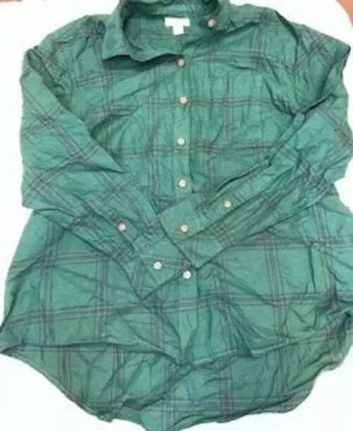 MSRP $57 Style Co Plus Size Plaid Cotton Shirt Green Size 0X