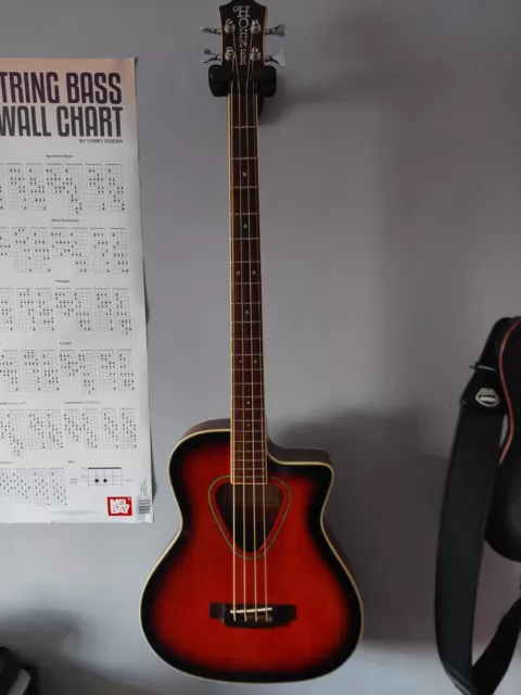 hohner twp600bpbs semi acoustic bass guitar, made in Korea.