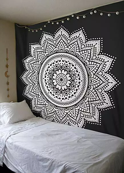 Twin Indien Grey Ombre Wall Hanging Tapestry Hippie Boho Mandala Bedsheets UK