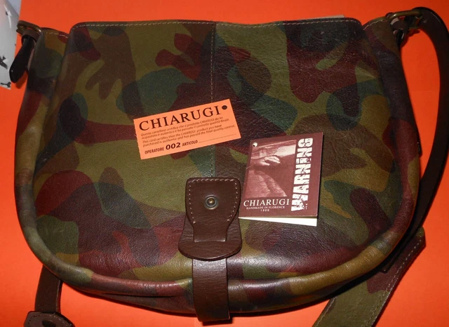 CHIARUGI CAMOUFLAGE ITALIAN Leather Saddle Bag Hand made in