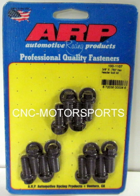 ARP Header Bolts 100-1107 3/8 Universal Bolt kit 5/16 HEX HEAD BLACK OXIDE