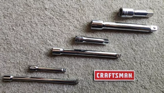 CRAFTSMAN 6pc 1/4 3/8 1/2 ratchet  socket extensions new 3