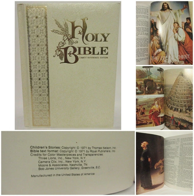 HOLY BIBLE White Family Reference Edition NELSON King James KJV Royal 1971