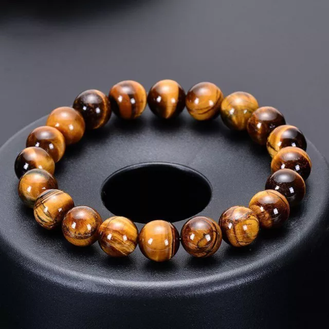 Natural Handmade Stone Tiger Eye Bracelet Tiger Eye Beads Bracelet for Men Women