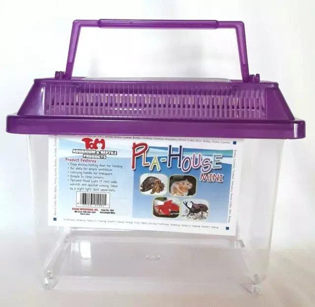 Aquarium Fish Tank Hermit crab cage Bug cover Mini playhouse 7"L x 4.5"W x 5"H