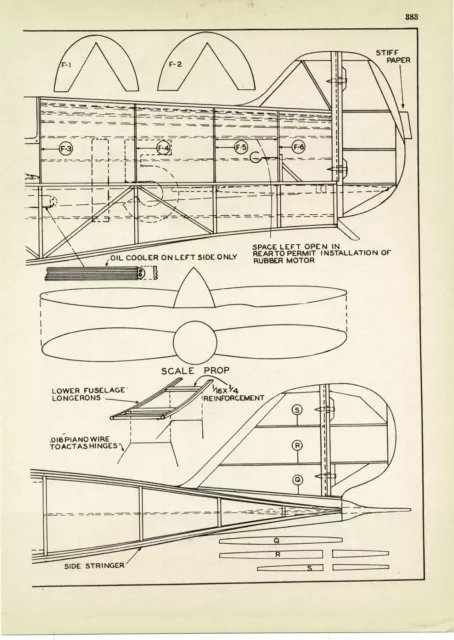 1935 Build The Chester Racer Control Line Airplane Magazine Article with plans 3